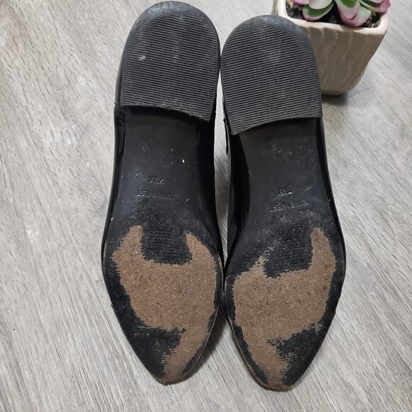 Nine West Pleaser Black Patent Chelsea Boots 7.5 - Picture 11 of 16